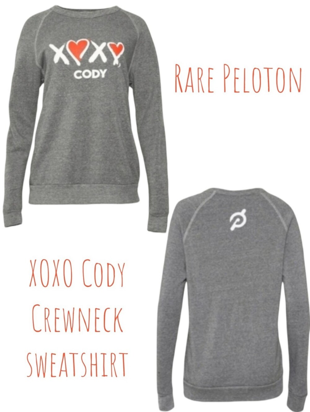 Peloton Women's XOXO Cody Crewneck Pullover Sweatshirt heathered grey Unisex M